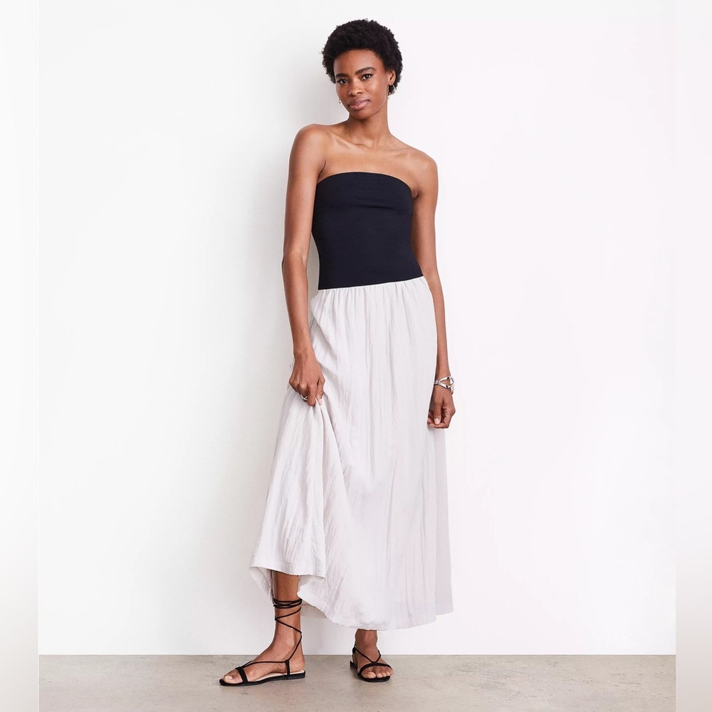 NWT! LOFT Versa Strapless Mixed Media Maxi Dress | size large